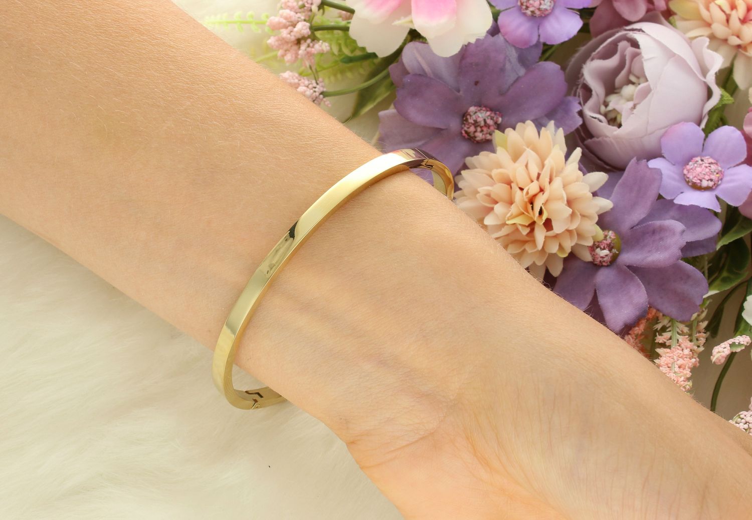 Bransoletka Nomination Pretty Bangle 029506 021 – Różowe Cyrkonie, Złota Stal PVD.jpg